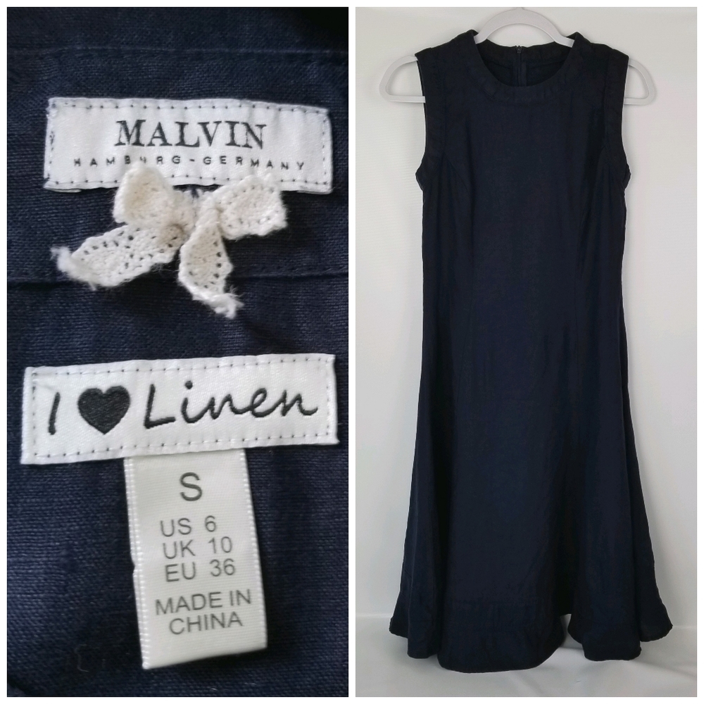 Malvin Lenin Sleeveless Gorgeous Midi Dress Blue Sz S